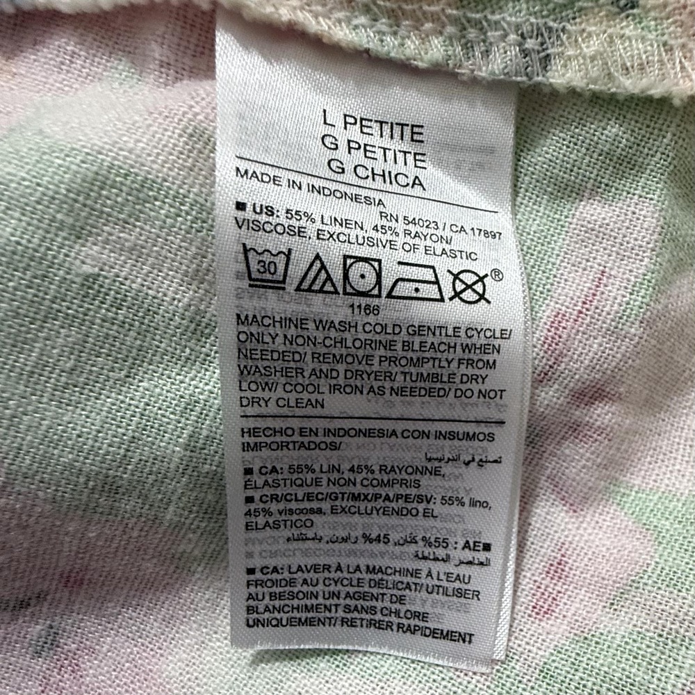 Old Navy Dress Women's L Petite Multicolor Garden Floral Linen Blend Sundress - Picture 6 of 11